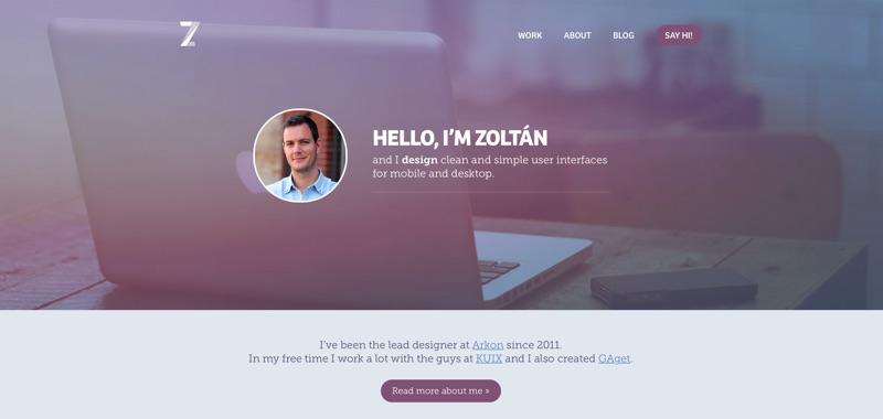 Zoltán Hosszú's portfolio site from 2014